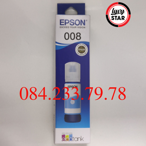 Mực in Epson 008 Pigment - Màu Xanh 70ml - Sử dụng cho máy in Epson L14150, L15150, L15160,C878R/C879R -  Hàng chính hãng